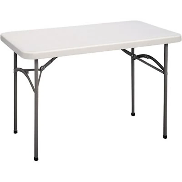 Correll® 24"D X 48"L Plastic Folding Table; Gray Granite Top