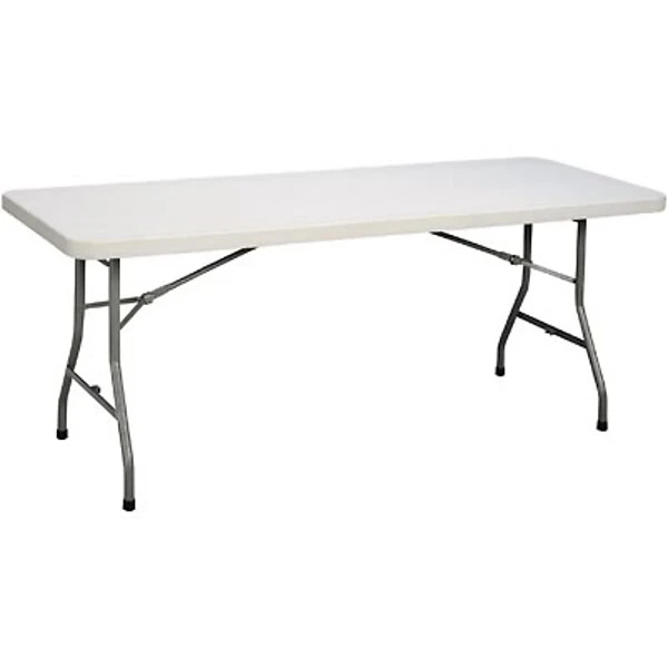 Correll® 30"D X 72"L Plastic Folding Table; Gray Granite Top