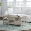 Bush Furniture Key West 47"W X 24"D Coffee Table With Storage, Washed Gray (KWT148WG-03)