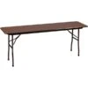 Correll® 18"D X 72"L Folding Table; Walnut Melamine Laminate Top
