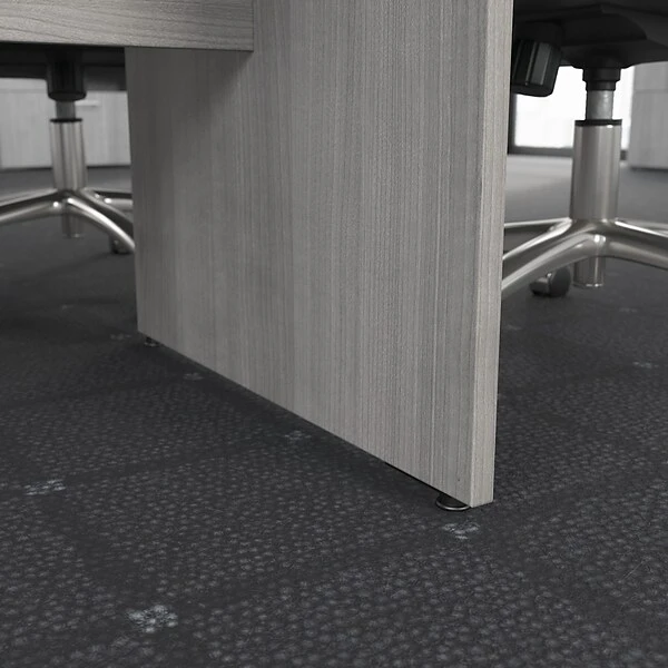 Bush Business Furniture 96W X 42D Boat Shaped Conference Table With Wood Base, Platinum Gray (99TB9642PGK) - Image 4