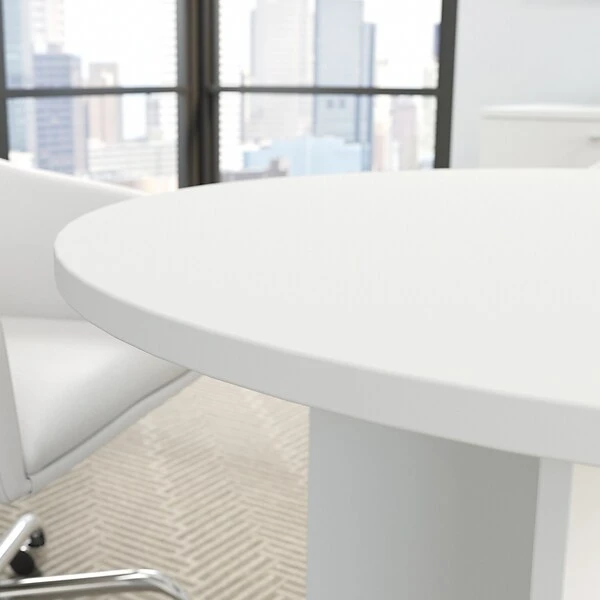 Bush Business Furniture 42W Round Conference Table With Wood Base, White (99TB42RWH) - Image 4