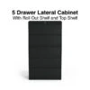 Quill Brand® HL8000 Commercial 5-Drawer Lateral File Cabinet, Locking, Letter/Legal, Black, 36"W (21754D)