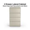 Quill Brand® Commercial 4-Drawer Lateral File Cabinet, Assembled, Letter/Legal, Putty/Beige, 30"W (28884D)
