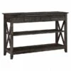 Bush Furniture Key West 47" X 16" Console Table With Drawers And Shelves, Dark Gray Hickory (KWT248GH-03)