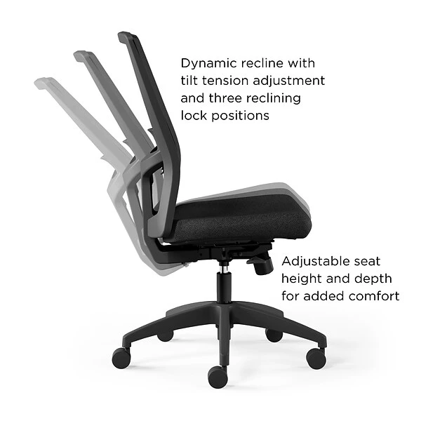 Union & Scale™ Workplace2.0™ 500 Series Armless Fabric Task Chair, Black, (52257) - Image 2