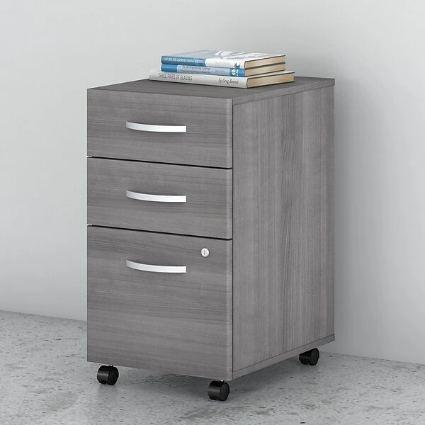 Bush Business Furniture Studio C 3 Drawer Mobile File Cabinet, Platinum Gray (SCF216PGSU)