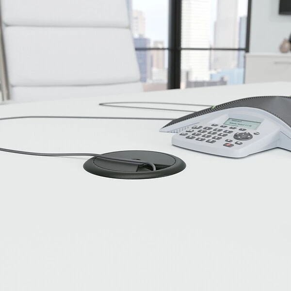 Bush Business Furniture 72W X 36D Boat Shaped Conference Table With Wood Base, White (99TB7236WH) - Image 3