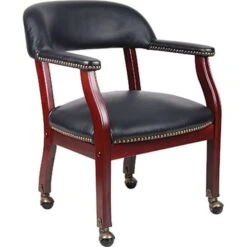 Boss® Captain's Guest Armchair; With Casters, Black