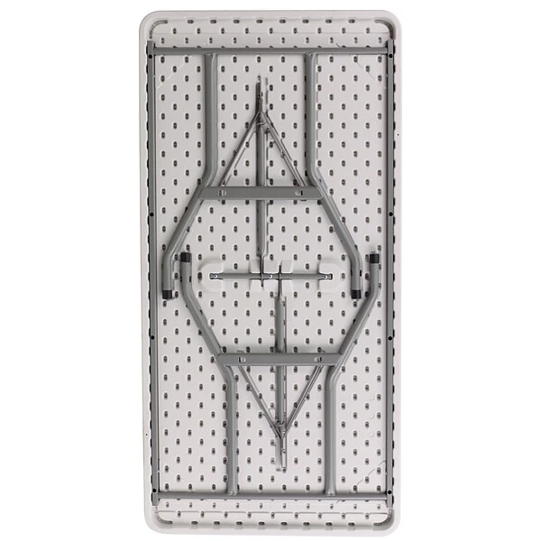 Flash Furniture 29"H X 60"L X 30"D Blow Molded Granite Plastic Folding Table, White - Image 5