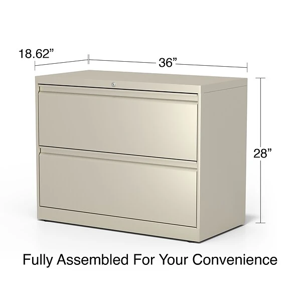 Quill BrandĀ® Commercial 2 File Drawers Lateral File Cabinet, Locking, Putty/Beige, Letter/Legal, 36"W (20052D) - Image 6