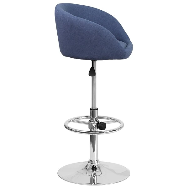Flash Furniture Contemporary Fabric Adjustable Height Barstool With Back, Blue (CHTC31066LBLFAB) - Image 6