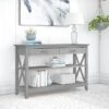 Bush Furniture Key West 47"W Console Table With Drawers And Shelves, Cape Cod Gray (KWT248CG-03)