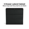 Quill Brand® HL8000 Commercial 3-Drawer Lateral File Cabinet, Locking, Letter/Legal, Black, 42"W (23202D)