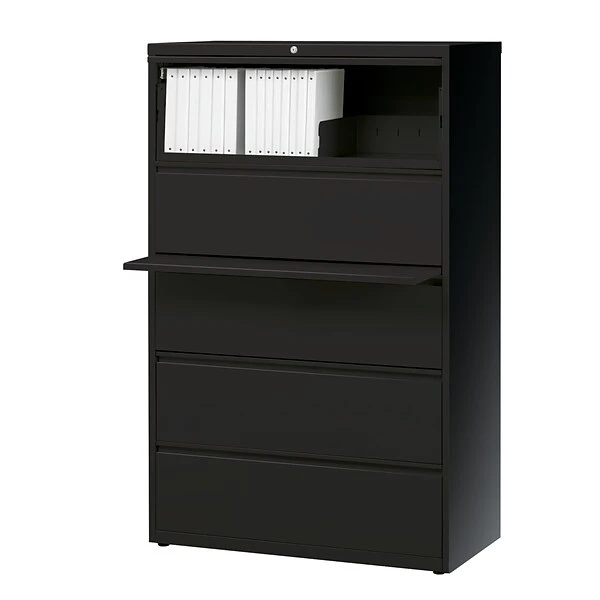 Quill BrandĀ® HL8000 Commercial 5-Drawer Lateral File Cabinet, Locking, Letter/Legal, Black, 36"W (21754D) - Image 8