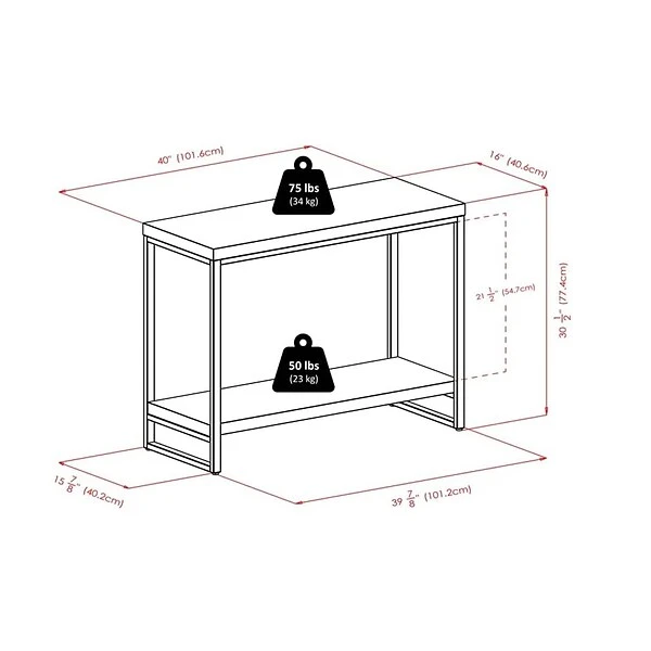 Winsome Jared 40"W X 16"D Console Table, Espresso (93441) - Image 6