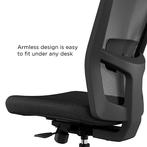 Union & Scale™ Workplace2.0™ 500 Series Armless Fabric Task Chair, Black, (52257) - Image 3