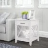 Bush Furniture Key West 20" X 20" End Table With Storage, Pure White Oak (KWT120WT-03)