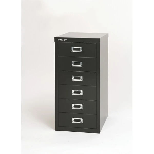 Bisley® 6-Drawer Steel Vertical File Cabinet, Black, Letter/A4 (MD6-BK) - Image 2