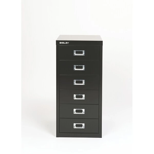 Bisley® 6-Drawer Steel Vertical File Cabinet, Black, Letter/A4 (MD6-BK) - Image 3