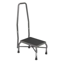 Drive Medical Heavy Duty Bariatric Footstool With Rubber Platform; With Handrail