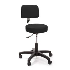 Brandt Econobuoy 13422 14" Pneumatic Stool With Backrest, Black