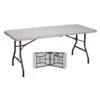 Correll® 30"D X 72"L Plastic Fold In Half Table; Gray Granite Top
