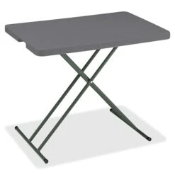 Iceberg IndestrucTable TOO Folding Table, Rectangle Top, X-shaped Base, 30" L X 20" W X 28" H, Charcoal