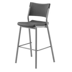 NPS® Café Time 30" Steel Stool, Charcoal Slate Top & Silver Frame (CTS30)