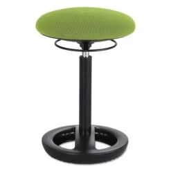 Safco Twixt Desk Height Ergonomic Stool, 22 1/2" High, Green Fabric