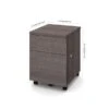 Bestar® 1-Drawer Mobile Pedestal, Letter/Legal, Bark Gray, 16"W (65643-1147)