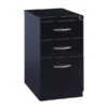 3-Drawer File Cabinet With Wheels And Arch Handles, Black, 23" Deep (21115)