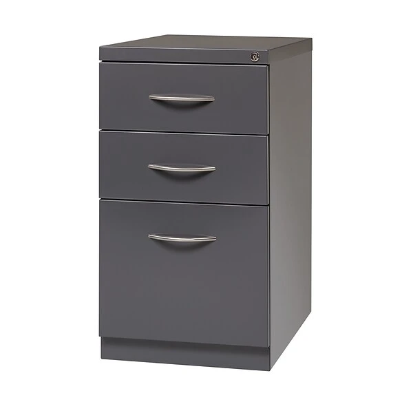 3-Drawer Mobile File Cabinet With Arch HandleCharcoal (21116)