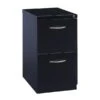 2-Drawer Mobile File Cabinet And Arch Style Handles, Black, 23" Deep (21117)