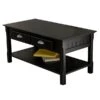 Winsome Timber 17.1" X 37.9" X 19" Solid And Composite Wood Coffee Table, Black