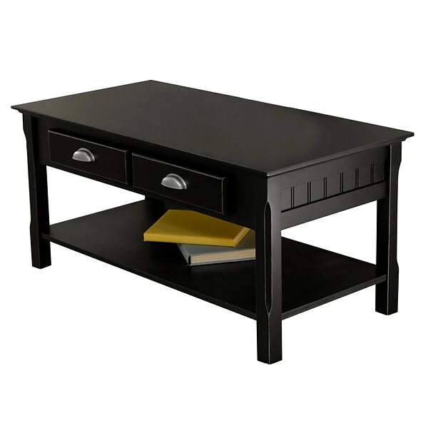 Winsome Timber 17.1" X 37.9" X 19" Solid And Composite Wood Coffee Table, Black