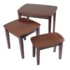 Winsome 21.9" X 26.8" X 18.7" Beech Wood Nesting Table, Brown, 3 Pieces (94327)