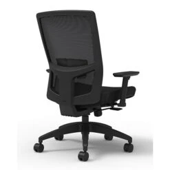 Union & Scale Workplace2.0™ Fabric Task Chair, Black, Adjustable Lumbar, 2D Arms, Synchro Seat Slide