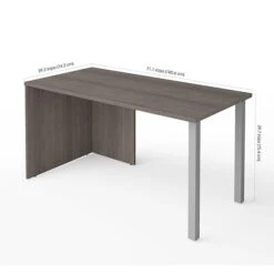 Bestar I3 Plus Table With Metal Legs In Bark Gray (160402-47)