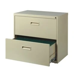 Space Solutions 2-Drawer Lateral File Cabinet, Letter-Width, Putty, 30" Wide (19295)
