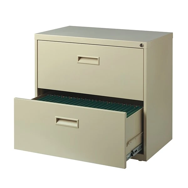 Space Solutions 2-Drawer Lateral File Cabinet, Letter-Width, Putty, 30" Wide (19295)