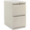 HON Brigade Mobile Pedestal, 2 File Drawers, Radius Pull, 15"W, Putty Finish,
