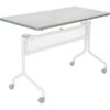 Impromptu® Mobile Training Table, Half Round Top - 48 X 24" Gray