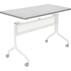 Impromptu® Mobile Training Table, Half Round Top - 48 X 24" Gray