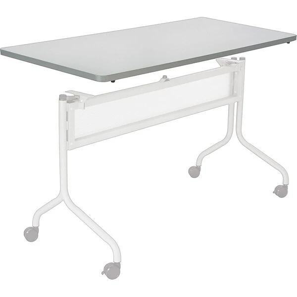 Impromptu® Mobile Training Table, Half Round Top - 48 X 24" Gray