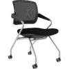 Safco® Valore Training Series Polyester Mid-Back Nesting Chair, Black, 2/Carton (TSM2BB)