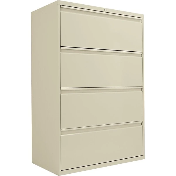 Alera® Four-Drawer Lateral File Cabinet, 36w X 19-1/4d X 54h, Putty - Image 3