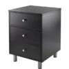 Winsome Daniel 22" X 16.61" X 15 3/4" Composite Wood Accent Table With 3 Drawers, Black