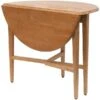 Winsome Hannah 29 1/2" X 42" X 42" Wood Round Double Drop Leaf Gate Leg Table, Light Oak