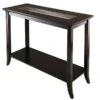 Winsome Genoa 29.92" X 40" X 16.34" Wood Console Table With Glass And Shelf, Dark Brown